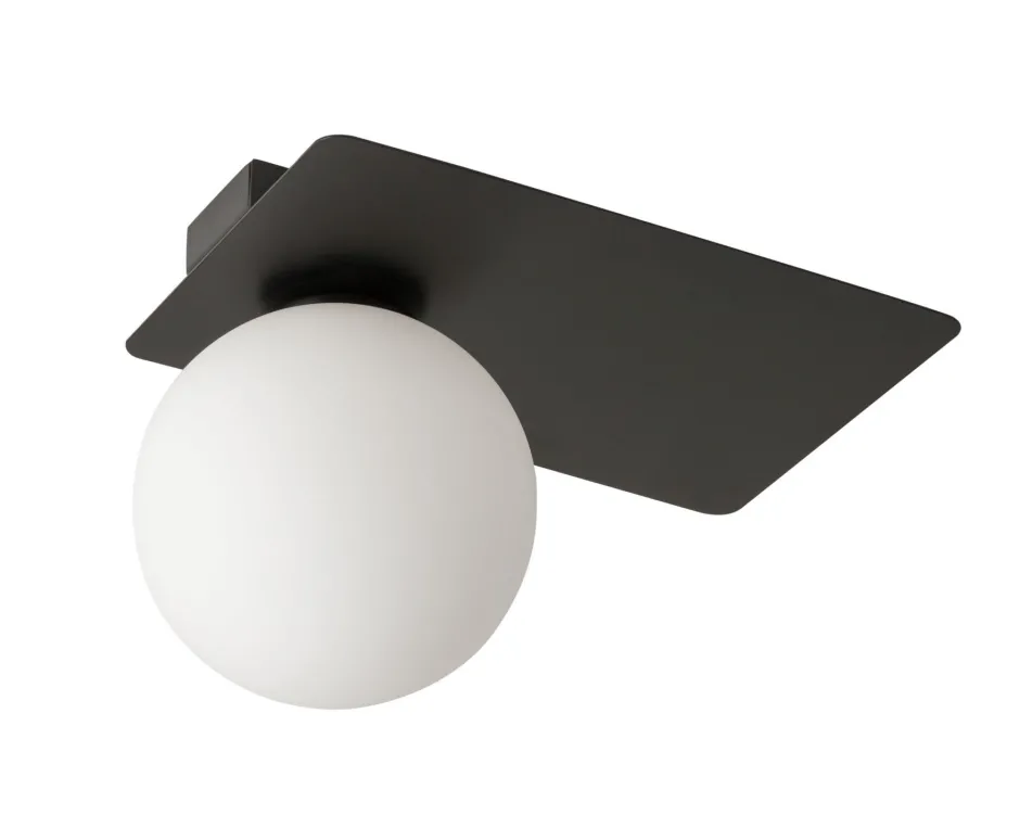 Deckenleuchten|Flurlampen*Sigma Schwarze Deckenlampe Glasschirm blendarm Ø21,1 cm rund