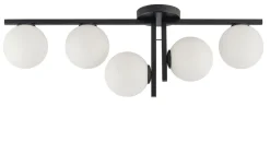 Sigma Schwarze Deckenlampe Kugel Glas 5-flammig G9 Metall< Glaslampen|Moderne Lampen