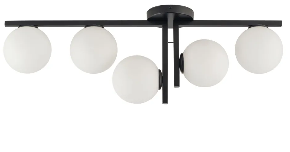 Sigma Schwarze Deckenlampe Kugel Glas 5-flammig G9 Metall< Glaslampen|Moderne Lampen