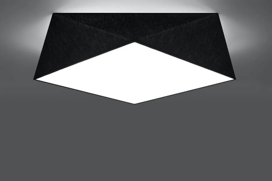 Wohnzimmerlampen|Moderne Lampen*Sollux Schwarze Deckenlampe LYNNDIE B:50cm geometrisch 3x E27