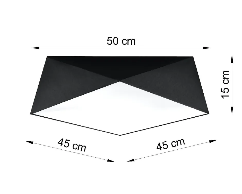 Wohnzimmerlampen|Moderne Lampen*Sollux Schwarze Deckenlampe LYNNDIE B:50cm geometrisch 3x E27