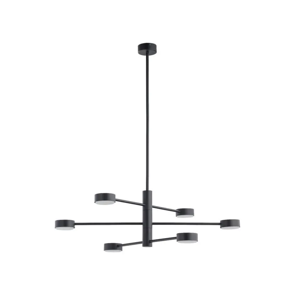 Deckenleuchten|Bürolampen*Nowodvorski Schwarze Deckenlampe Metall drehbar H:85cm 6x GX53