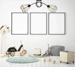 Belis Schwarze Deckenlampe Retro Metall E27 L:90 cm 2-flammig< Bürolampen|Wohnzimmerlampen