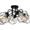 Belis Schwarze Deckenlampe Retro Metall E27 L:65 cm 5-flammig< Bürolampen|Wohnzimmerlampen