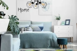 Bürolampen|Wohnzimmerlampen*Belis Schwarze Deckenlampe Retro Metall E27 L:65 cm 3-flammig