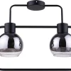 Deckenleuchten|Kugellampen*Sigma Schwarze Deckenlampe Silber Metall Glas E27 stylisch