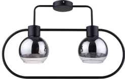 Deckenleuchten|Kugellampen*Sigma Schwarze Deckenlampe Silber Metall Glas E27 stylisch