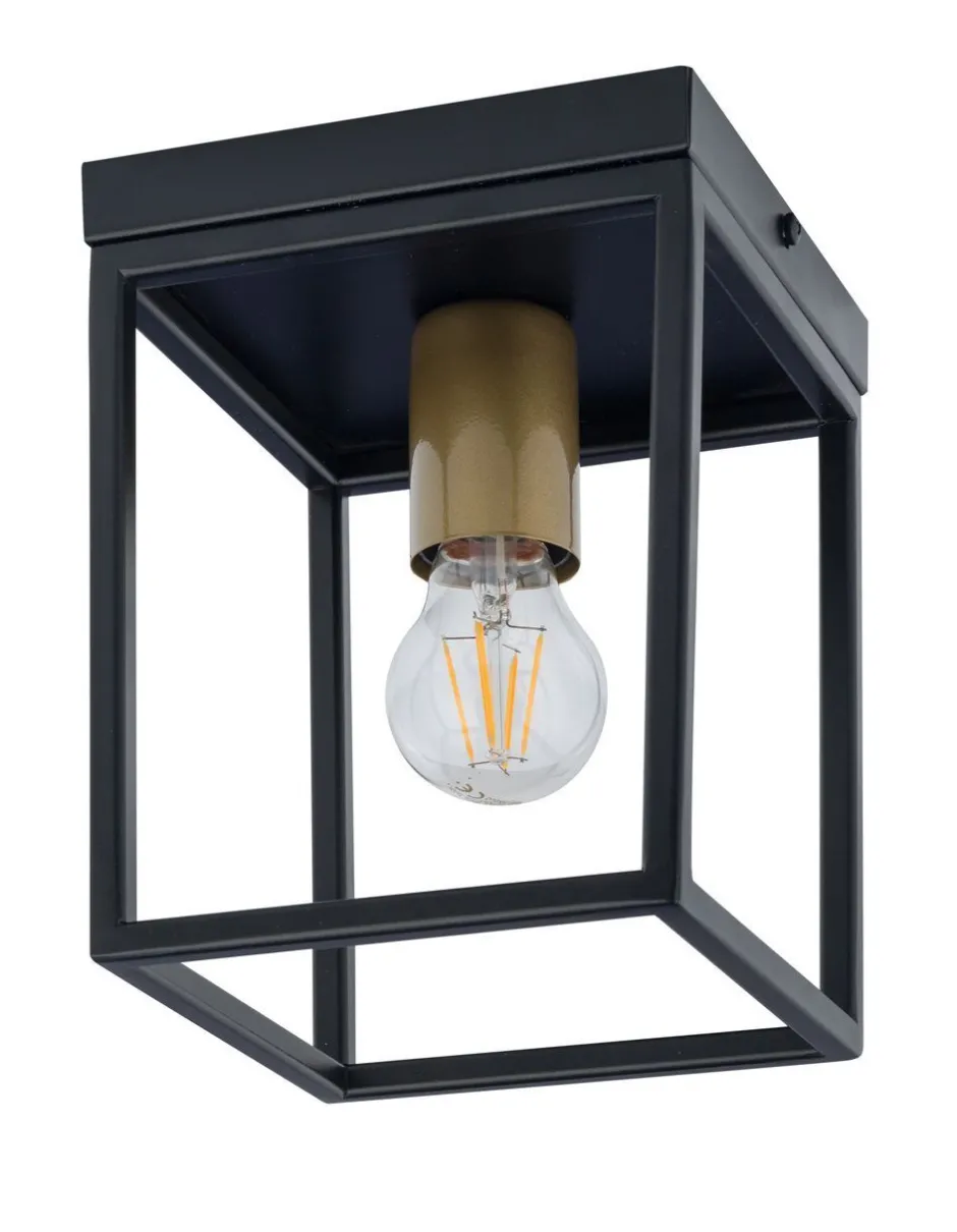 Sigma Schwarze Deckenleuchte Gold Akzent H:21 cm dekorativ< Deckenleuchten|Flurlampen