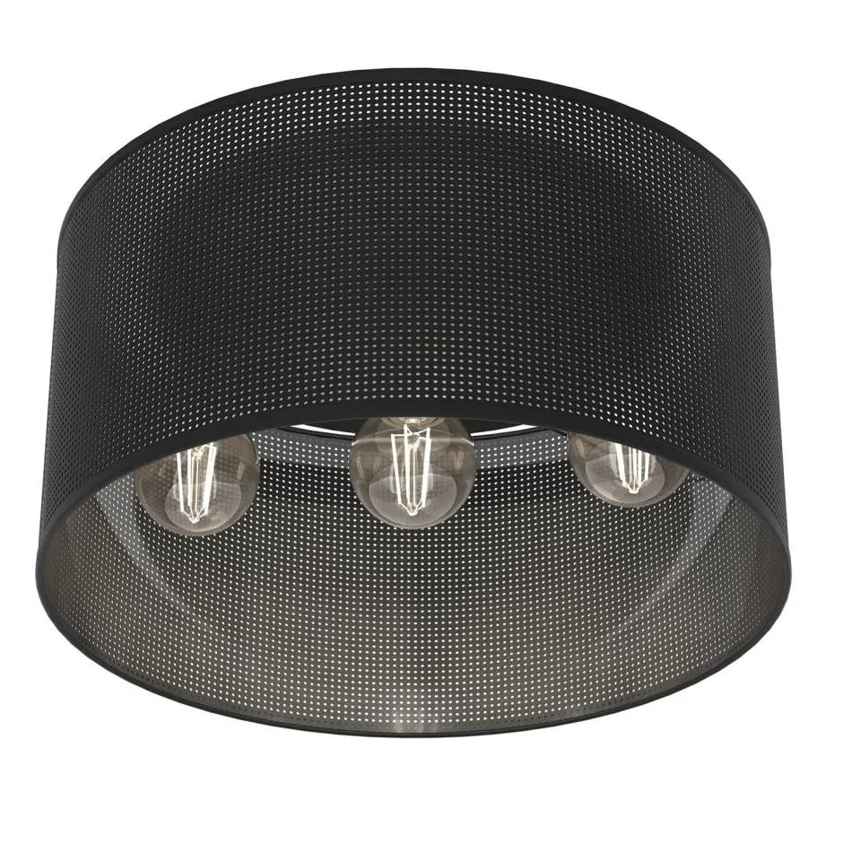 Deckenleuchten|Flurlampen*Luminex Schwarze Deckenleuchte Metall Ø40 cm rund E27 Loft