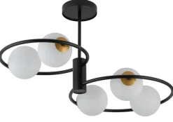 Sigma Schwarze Deckenleuchte Metall G9 5-flammige Glas Kugel< Deckenleuchten|Kugellampen