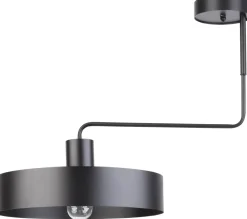 Deckenleuchten|Wohnzimmerlampen*Sigma Schwarze Deckenleuchte Metall Retro E27 L:64 cm groß