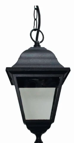 Lido Schwarze Hängelampe Aluminium IP44 E27 Rustikal< Außenleuchten Antik|Gartenlaternen