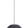 Wohnzimmerlampen|Stofflampen*Belis Schwarze Hängelampe blendarm Stoff wohnlich B:45 cm E27