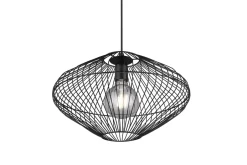 Hängelampen|Bürolampen*Trio Reality Schwarze Hängelampe Drahtschirm Metall E27 Ø38 cm Retro