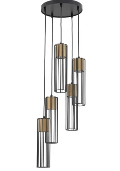 Hängelampen|Moderne Lampen*Sigma Schwarze Hängelampe Gold Metall Gitter GU10 dekorativ
