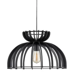 Hängelampen|Bürolampen*Nowodvorski Schwarze Hängelampe Holz Metall Ø 48 cm E27 verstellbar