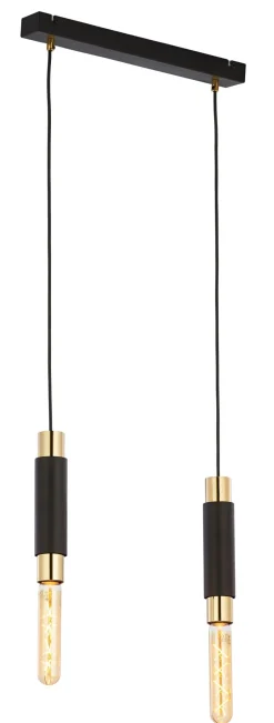 Moderne Lampen|Wohnzimmerlampen*Jupiter Schwarze Hängelampe JAIMEE Metall 2-flammig Modern