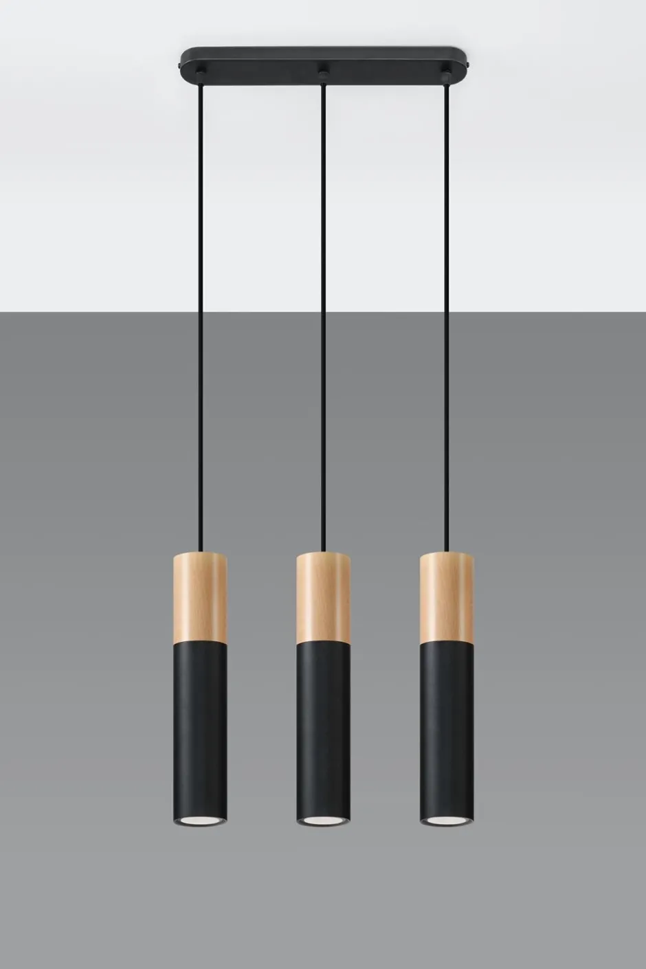 Hängelampen|Esszimmer Lampen*Sollux Schwarze Hängelampe Metall Holz Skandinavisch Esszimmer