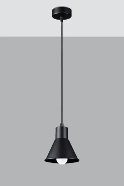 Hängelampen|Wohnzimmerlampen*Sollux Schwarze Hängelampe Metall Ø 14 cm Retro E27