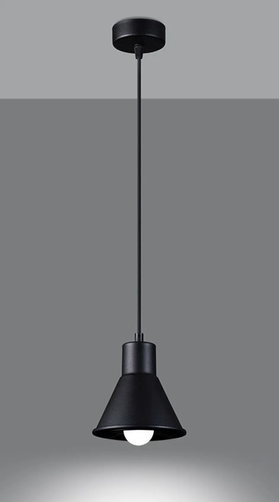 Hängelampen|Wohnzimmerlampen*Sollux Schwarze Hängelampe Metall Ø 14 cm Retro E27