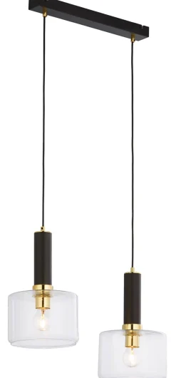 Jupiter Schwarze Hängelampe Metall Glas Modern 52cm lang< Moderne Lampen|Glaslampen