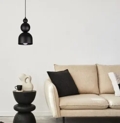 Belis Schwarze Hängelampe Metall Loft Design E27 B:17 cm rund< Hängelampen|Bürolampen