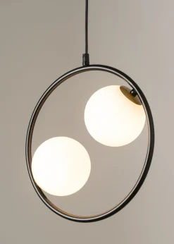 Sigma Schwarze Hängelampe Modern Glas Kugel Metall bis 0,9 cm< Kugellampen|Moderne Lampen