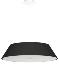 Hängelampen|Stofflampen*Sollux Schwarze Hängelampe Stoff Glas rund Ø 60 cm Modern 5x E27