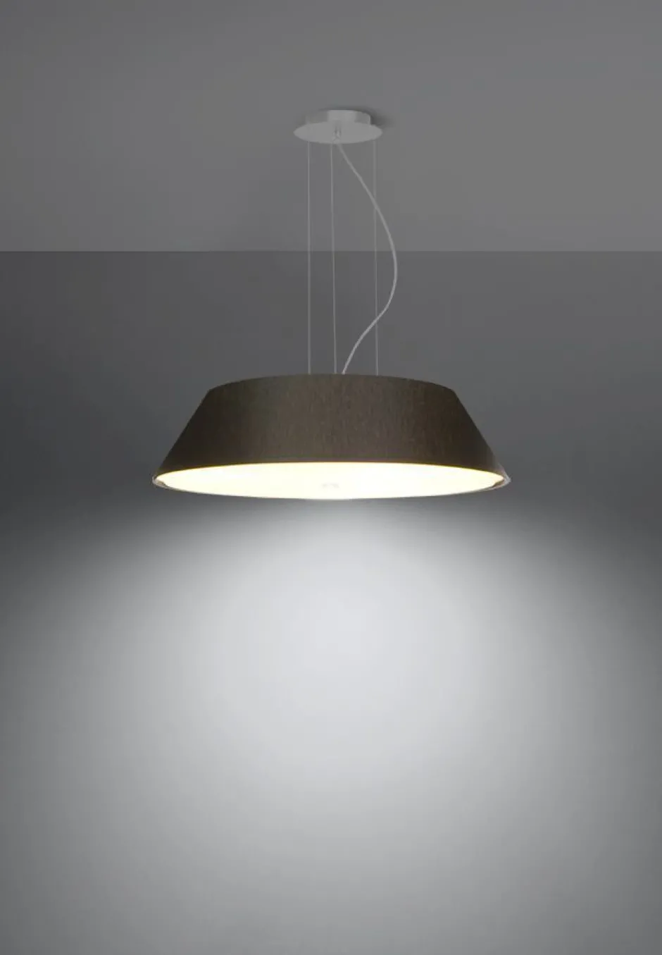 Hängelampen|Stofflampen*Sollux Schwarze Hängelampe Stoff Glas rund Ø 60 cm Modern 5x E27