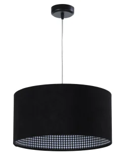 Hängelampen|Esszimmer Lampen*BPS Koncept Schwarze Hängelampe Stoff rund Retro Esstisch