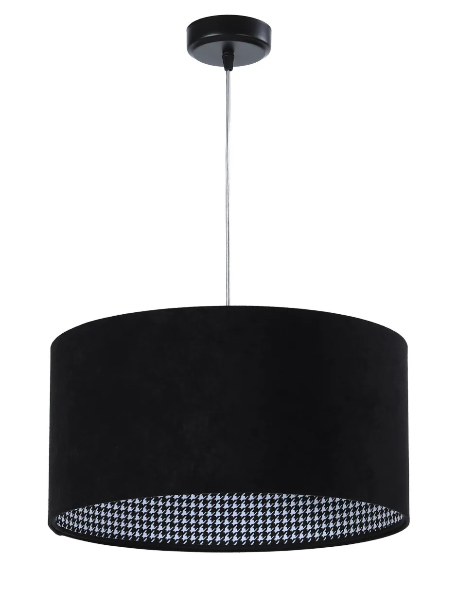 Hängelampen|Esszimmer Lampen*BPS Koncept Schwarze Hängelampe Stoff rund Retro Esstisch