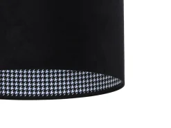 Hängelampen|Esszimmer Lampen*BPS Koncept Schwarze Hängelampe Stoff rund Retro Esstisch