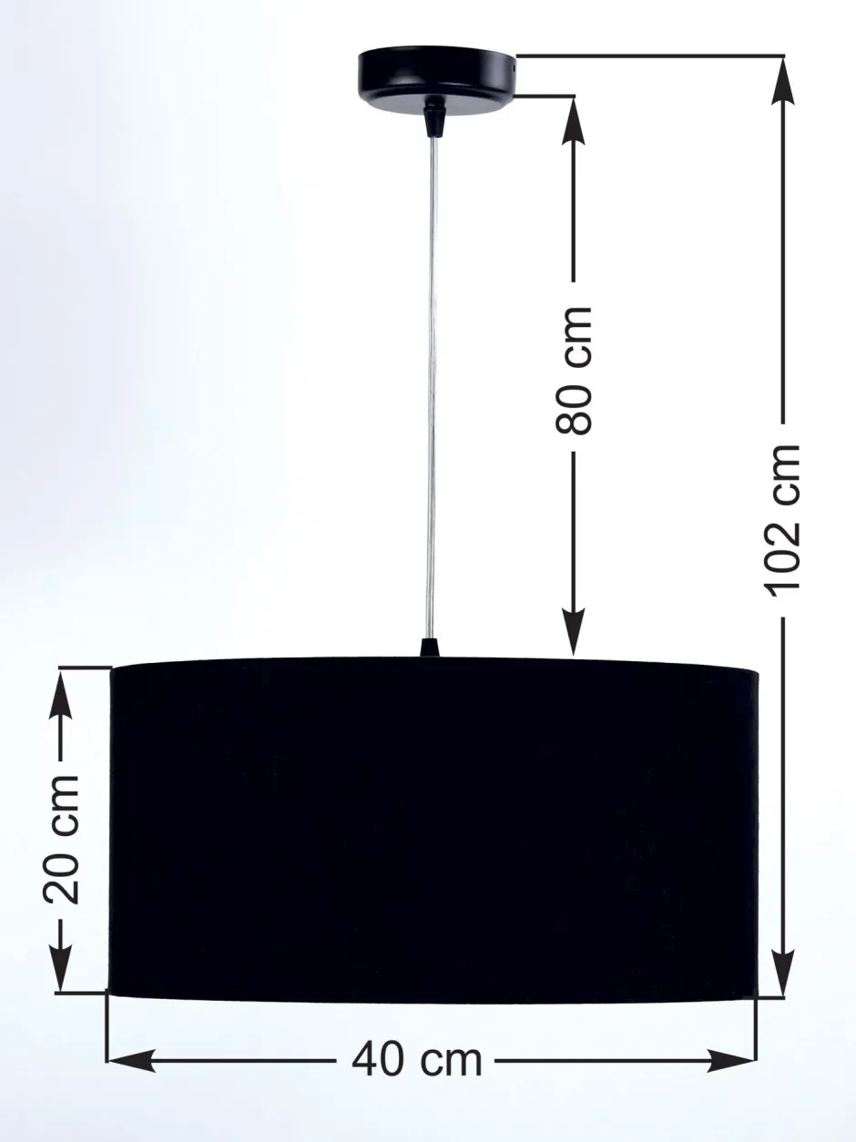 Hängelampen|Esszimmer Lampen*BPS Koncept Schwarze Hängelampe Stoff rund Retro Esstisch