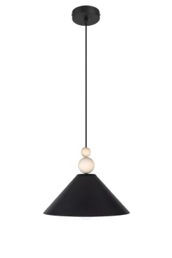 Belis Schwarze Hängeleuchte Holz Metall Ø26 cm E27 gemütlich< Hängelampen|Bürolampen