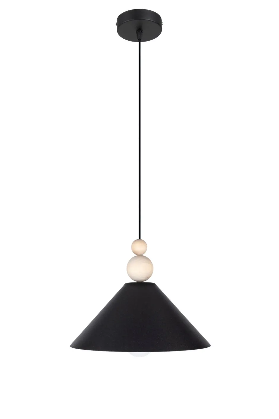 Belis Schwarze Hängeleuchte Holz Metall Ø26 cm E27 gemütlich< Hängelampen|Bürolampen