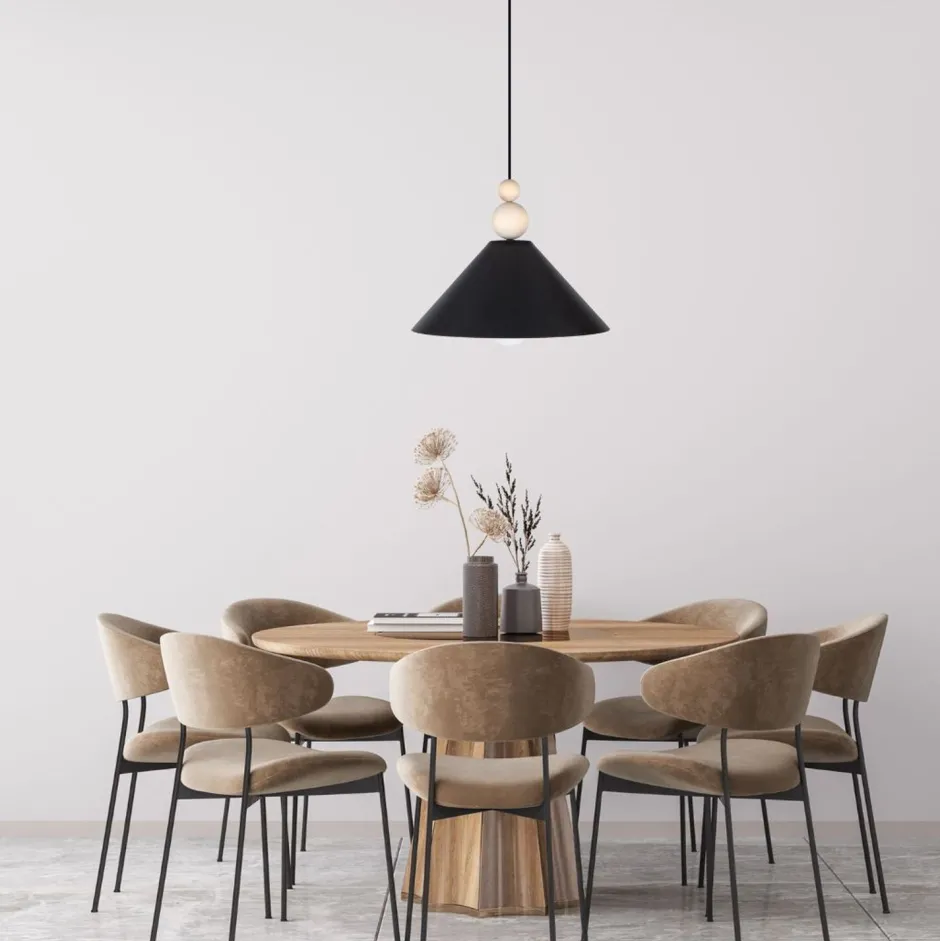 Belis Schwarze Hängeleuchte Holz Metall Ø26 cm E27 gemütlich< Hängelampen|Bürolampen