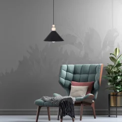 Belis Schwarze Hängeleuchte Holz Metall Ø26 cm E27 gemütlich< Hängelampen|Bürolampen