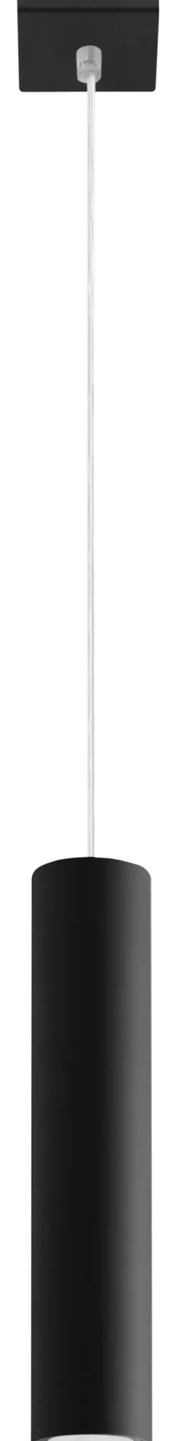 Sollux Schwarze Hängeleuchte Metall GU10 Ø 6 cm höhenverstellbar< Wohnzimmerlampen|Moderne Lampen