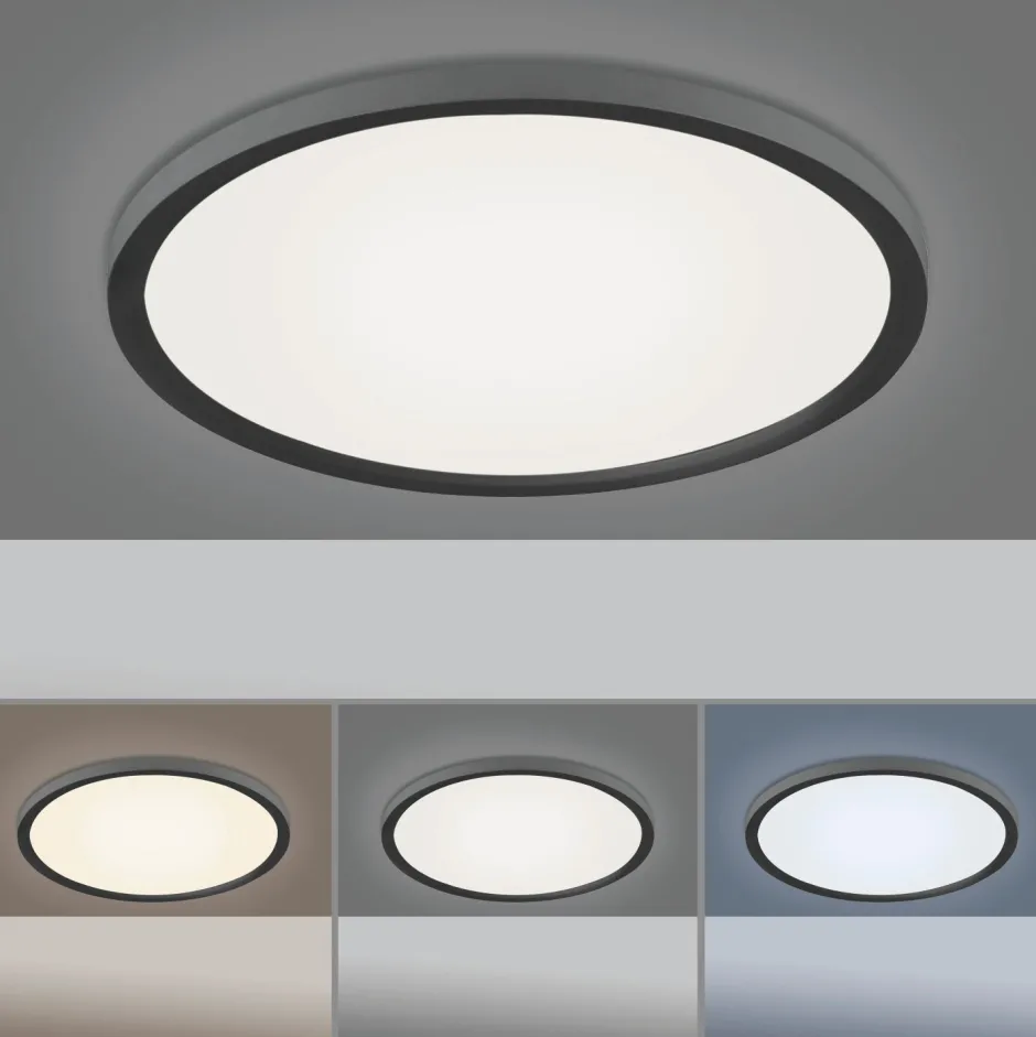 Just Light Schwarze LED Deckenlampe dimmbar Ø40 cm Fernbedienung< Deckenleuchten|Flurlampen