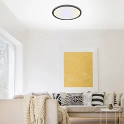 Just Light Schwarze LED Deckenlampe dimmbar Ø40 cm Fernbedienung< Deckenleuchten|Flurlampen