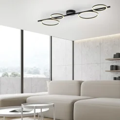 Deckenleuchten|Flurlampen*Just Light Schwarze LED Deckenlampe Metall 120 cm länglich 4850 lm