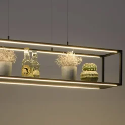 Paul Neuhaus Schwarze LED Hängelampe dimmbar Touch 105 cm Memory< Hängelampen|Bürolampen