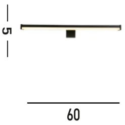 Flurlampen|Metall Lampen*Searchlight Schwarze LED Spiegelleuchte Aluminium IP44 12 W 60 cm