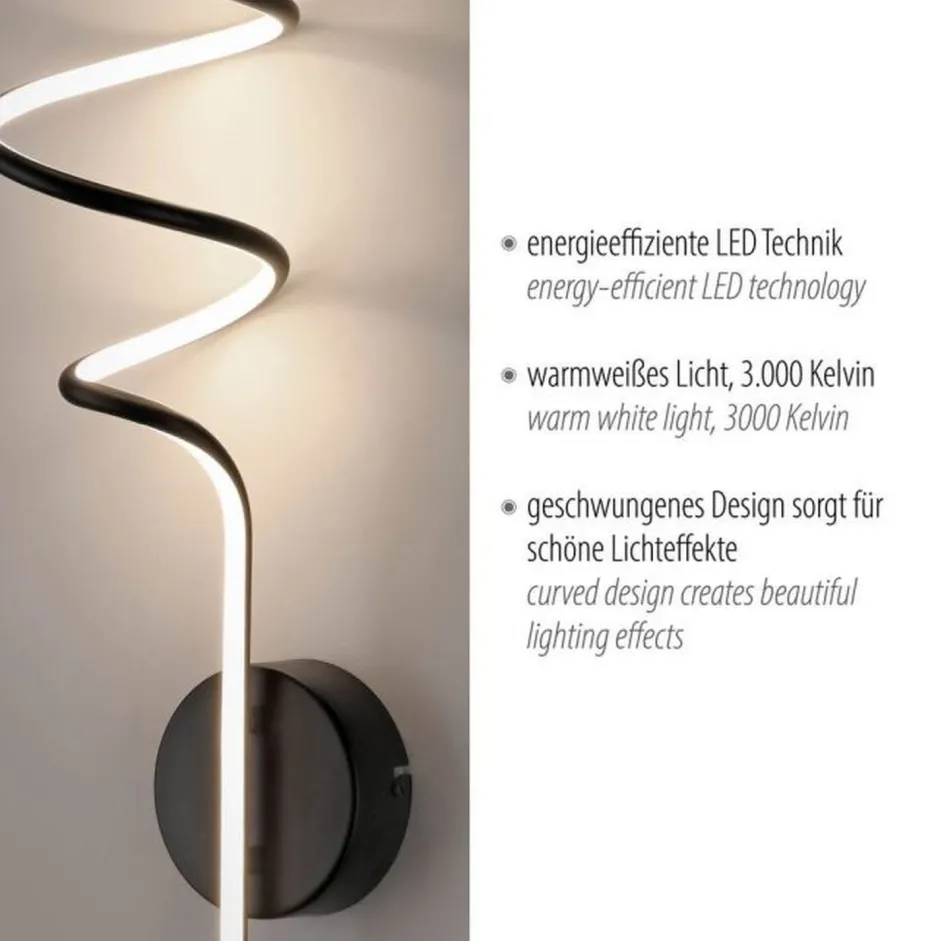 Just Light Schwarze LED Wandleuchte Metall warmweiß 3000 K 2330 lm< Led Lampen|Wandleuchten