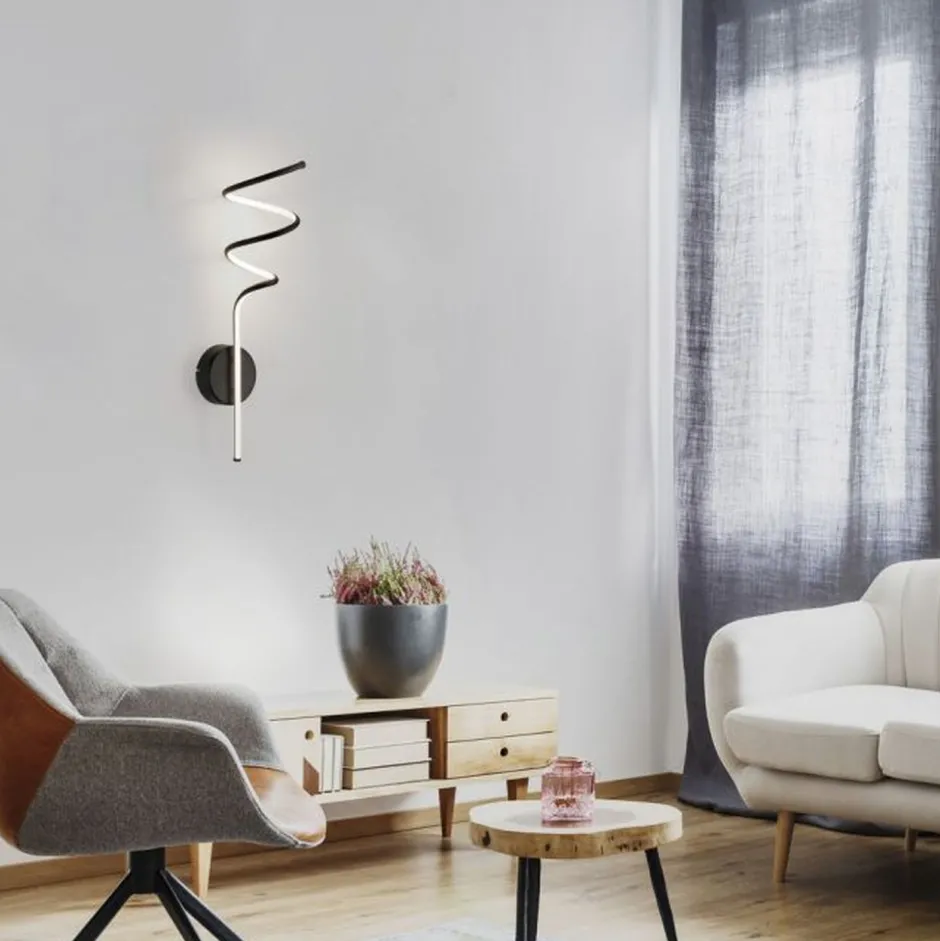 Just Light Schwarze LED Wandleuchte Metall warmweiß 3000 K 2330 lm< Led Lampen|Wandleuchten