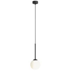 Bürolampen|Feuchtraumleuchten*ALDEX Schwarze Pendelleuchte Glaskugel E14 Modern Ø14 cm rund