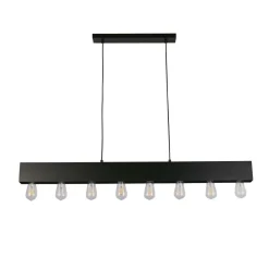 Wohnzimmerlampen|Esszimmer Lampen*Searchlight Schwarze Pendelleuchte Metall E27 8-flmg 80 cm lang
