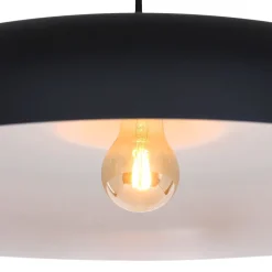 Hängelampen|Bürolampen*Steinhauer Schwarze Pendelleuchte Metall L:50 cm rund E27 Modern