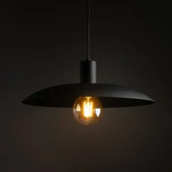 Hängelampen|Bürolampen*TK Lighting Schwarze Pendelleuchte Metall Ø41 cm rund E27 Loft