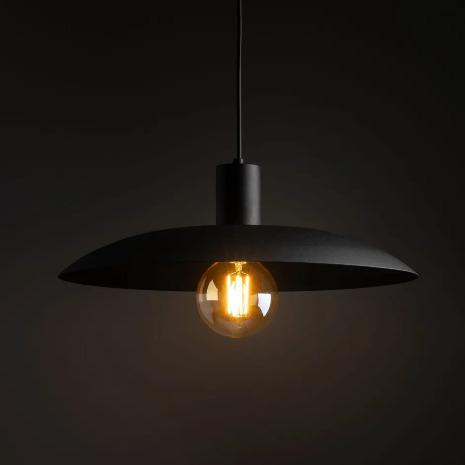 Hängelampen|Bürolampen*TK Lighting Schwarze Pendelleuchte Metall Ø41 cm rund E27 Loft